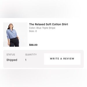 EVERLANE blue and white striped shirt